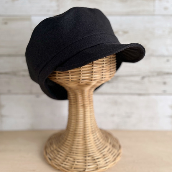 ウールキャスケット・黒茶色 9枚目の画像