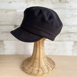 ウールキャスケット・黒茶色 1枚目の画像