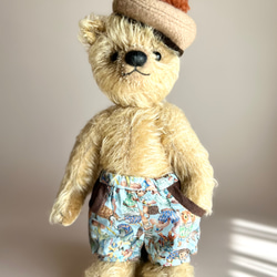 テディベアのお洋服【Lサイズ】 編み込み手編みのセーター(生成