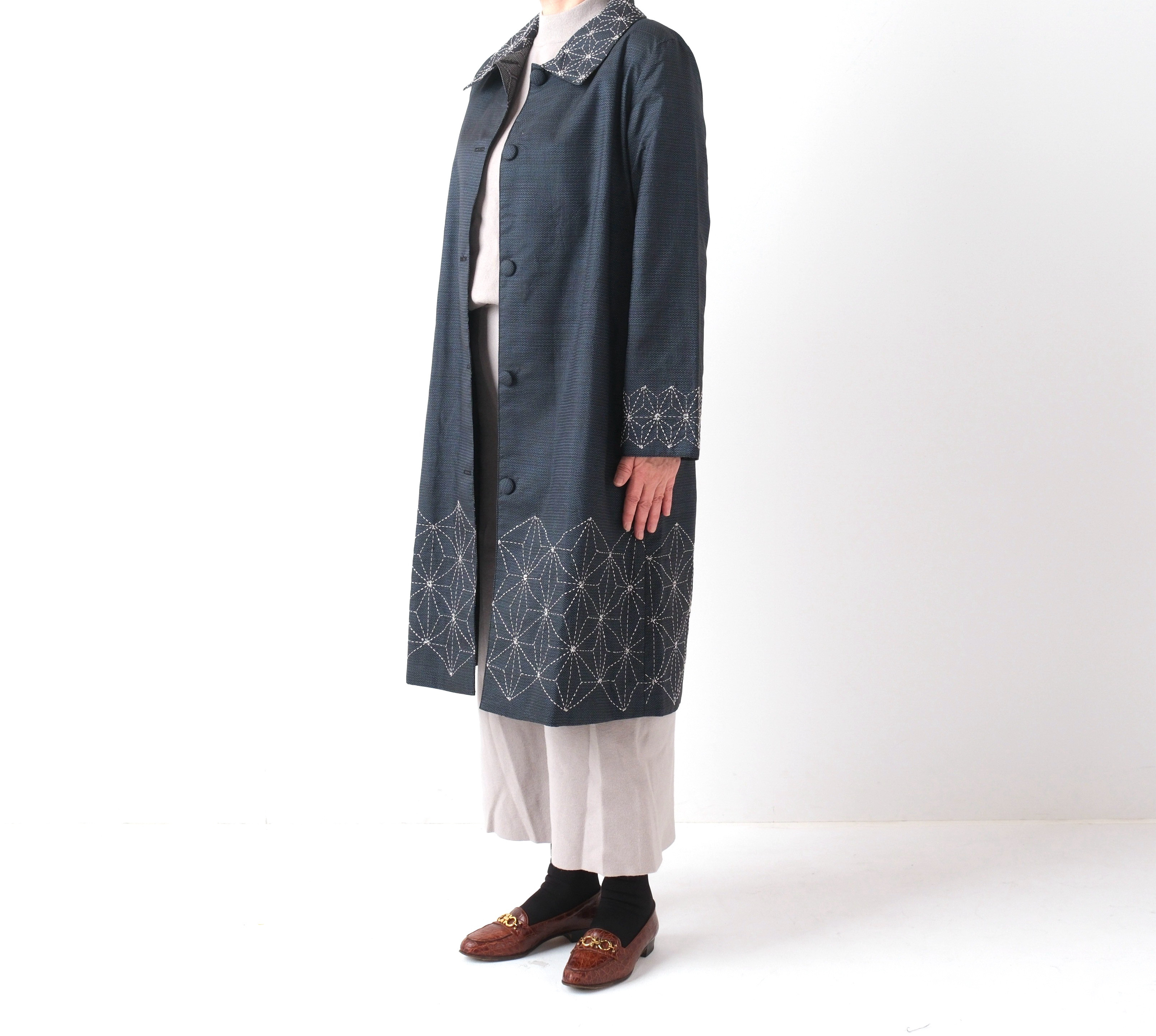 ふわっと羽織るコート・大島紬 ふわっと羽織るコート・大島紬 着物リメイク カーディガンコート