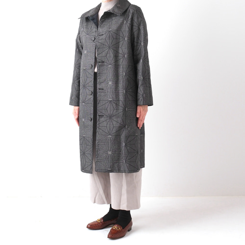 古布リメイク　リバーシブル　縞木綿　絣　刺し子　コート　ショルダー M様専用](古布リメイク 絵絣の刺し子ミニフードジャケット 古布 着物