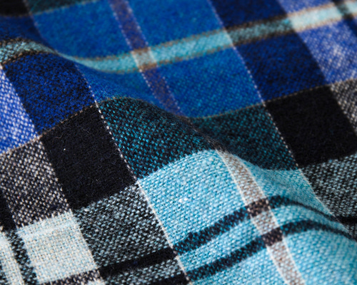 新入荷！『コットンandウールのタータンチェック .ブルー×チェック柄