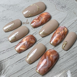 ［109］ラテネイル/ベージュ/ニュアンス/ゴールド/秋色/スモーキーカラー/くすみカラー 3枚目の画像