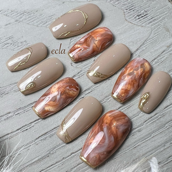 ［109］ラテネイル/ベージュ/ニュアンス/ゴールド/秋色/スモーキーカラー/くすみカラー 3枚目の画像