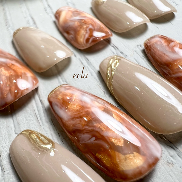 ［109］ラテネイル/ベージュ/ニュアンス/ゴールド/秋色/スモーキーカラー/くすみカラー 1枚目の画像