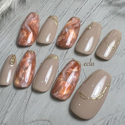 ［109］ラテネイル/ベージュ/ニュアンス/ゴールド/秋色/スモーキーカラー/くすみカラー 2枚目の画像