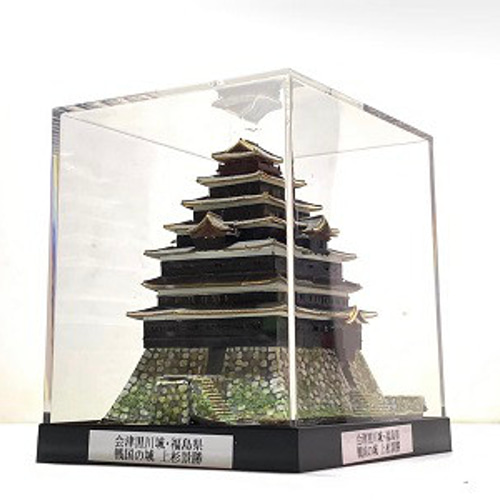 完成品】上杉景勝 会津黒川城・福島県 お城 ミニジオラマ 手のひら