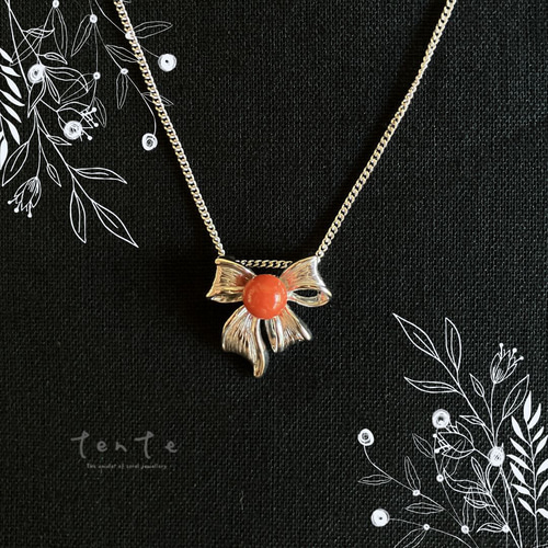 赤珊瑚と銀のペンダント silver925 珊瑚のペンダントトップ コーラル