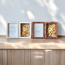 子育て感謝状 両親贈呈品｜ミモザが彩るフォトフレーム（プリザーブド・ドライフラワー／2色展開）結婚式・ウェディング 12枚目の画像