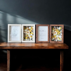 子育て感謝状 両親贈呈品｜ミモザが彩るフォトフレーム（プリザーブド・ドライフラワー／2色展開）結婚式・ウェディング 11枚目の画像