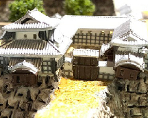 彦根城 ジオラマ クリアケース付 ☆完成品 彦根城 ケース付き 日本100名城050 お城 模型 ジオラマ