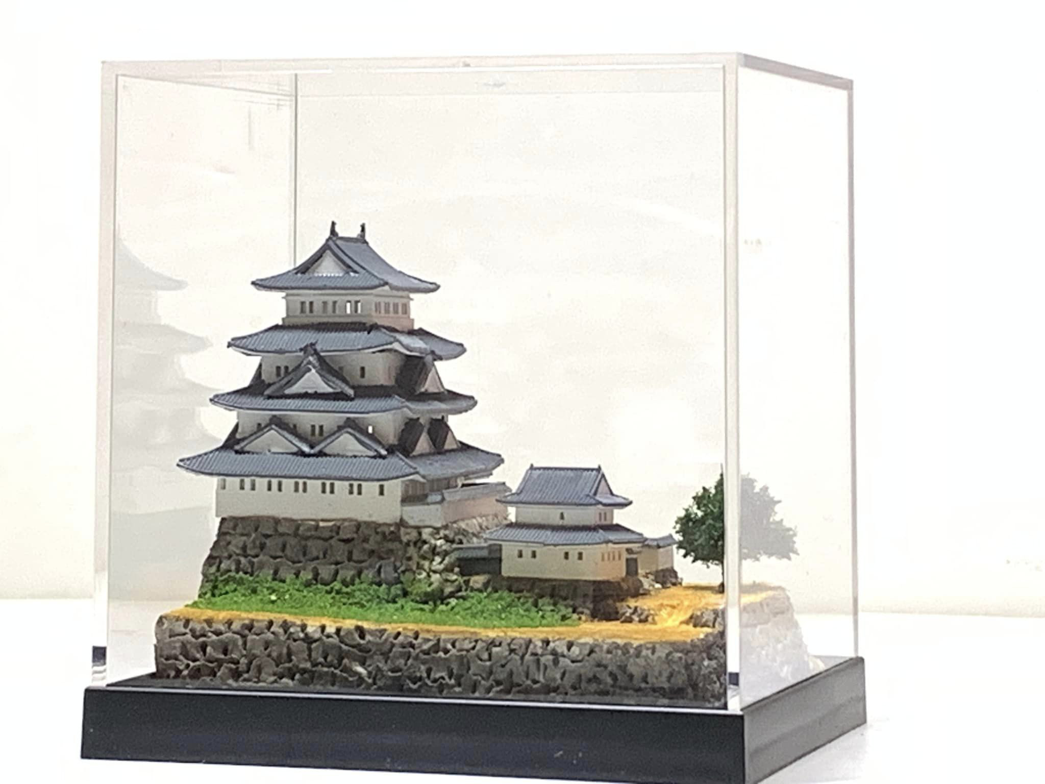 【完成品】郡上八幡城・岐阜県　お城　ミニジオラマ　手のひらサイズ 　城コレ　ケース付き