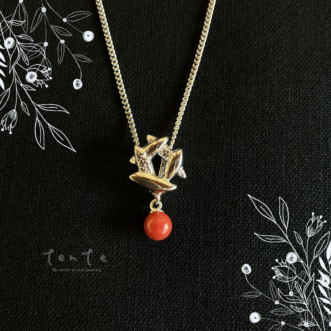 【コーラルジュエリー】赤珊瑚 ペンダント シルバー925 n067