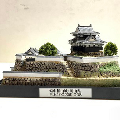 ☆【完成品】備中松山城・岡山県 お城 ミニジオラマ 手のひらサイズ 城