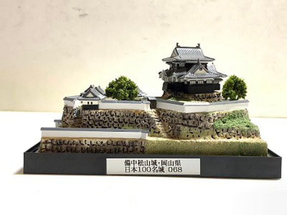☆【完成品】備中松山城・岡山県 お城 ミニジオラマ 手のひら