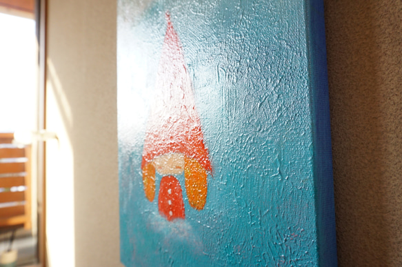 【さんかくぼうし】原画－キャンバス6号 5枚目の画像