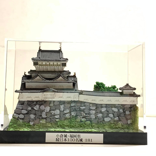 ☆【完成品】小倉城・福岡県 お城 ミニジオラマ 手のひらサイズ