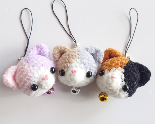 三毛猫ストラップ【あみぐるみ】 あみぐるみ まかろに00 通販 18522837