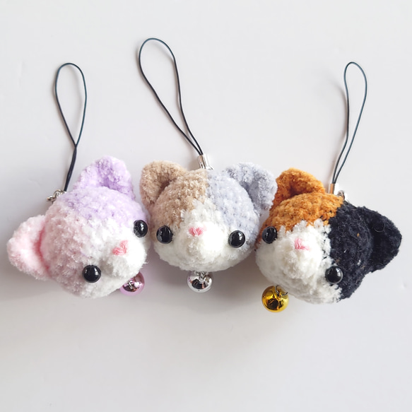 三毛猫ストラップ【あみぐるみ】 あみぐるみ まかろに00 通販 18522837