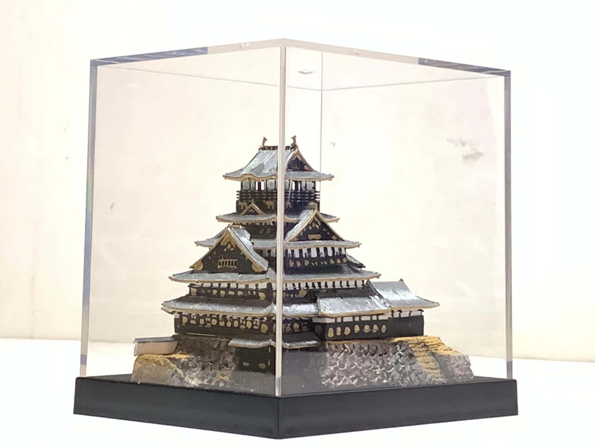 【完成品】大阪城　豊臣大坂城・大阪府　お城　ミニジオラマ　手のひらサイズ 　城コレ　ケース付き