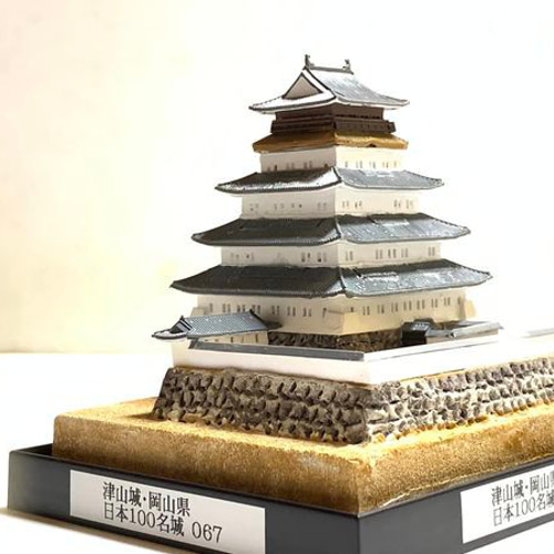完成品】津山城・岡山県 お城 ミニジオラマ 手のひらサイズ 城コレ