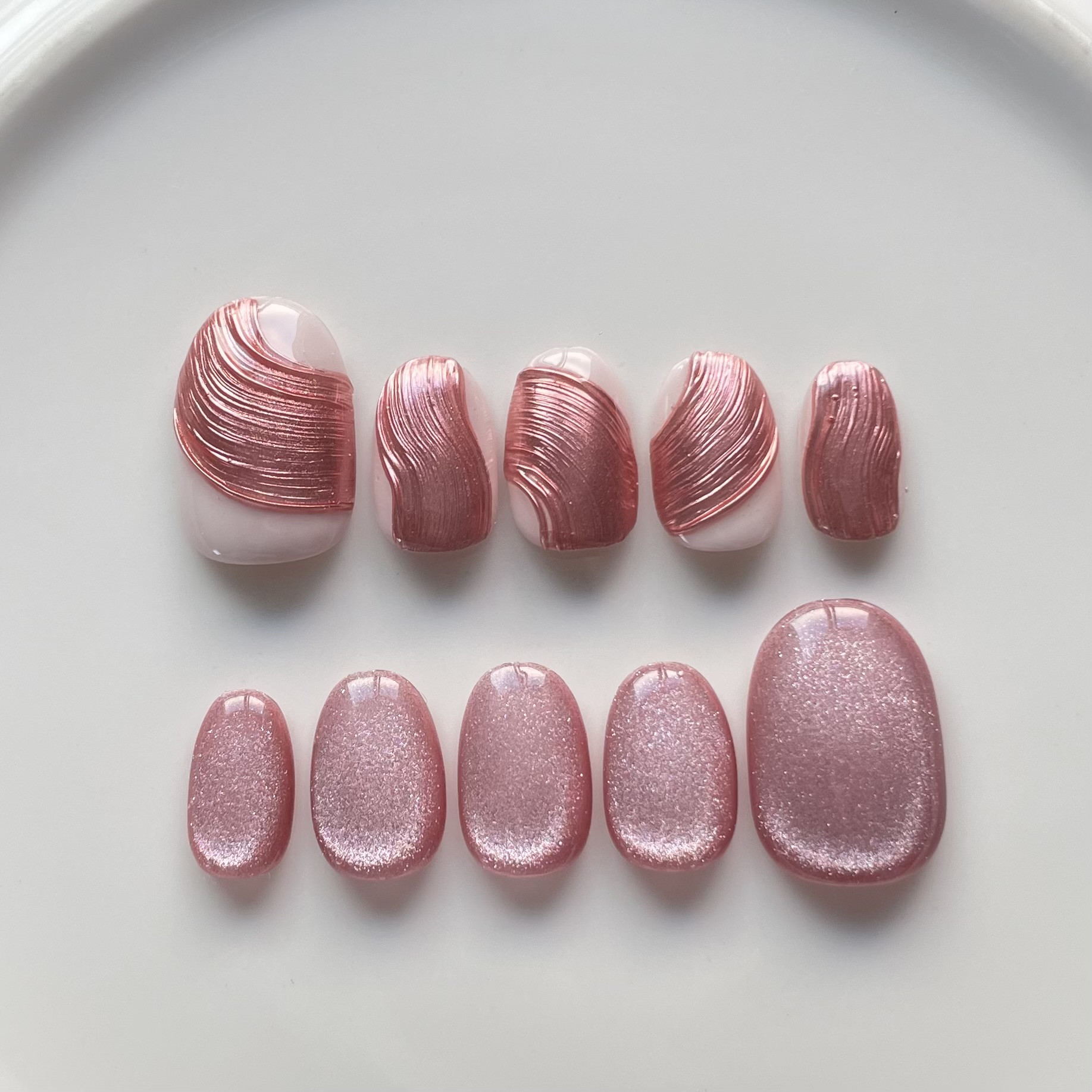 ［17］ネイルチップ マグネットネイル 夏 うるうるネイル ニュアンス オーダー ⑦ ネイルチップ ニュアンスネイル マグネットネイル うるうる