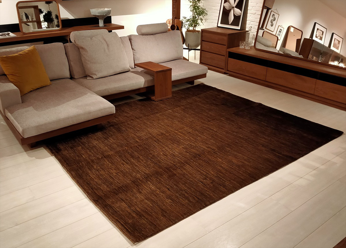 肌ざわり最高　天然無染ラグ　ガゼニラハット　245x204cm　ﾎｯﾄｶｰﾍﾟｯﾄ上敷き