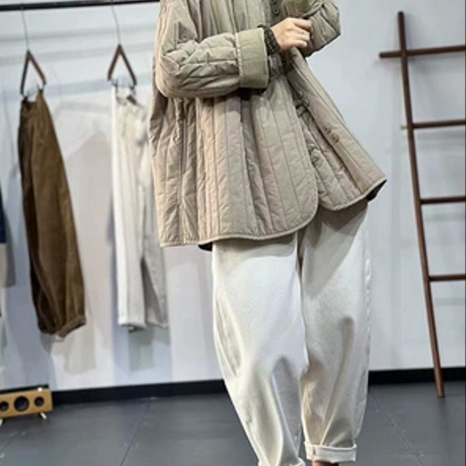 秋冬の新しい 純色 ゆったり した カジュアル 着やせ コート