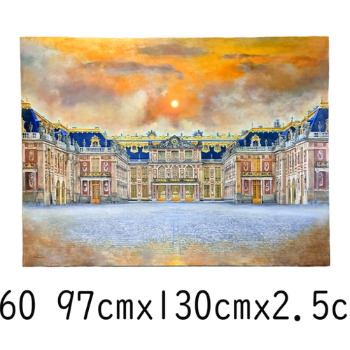 グランドホールセール 一点物】『 太陽の宮殿 』油絵 F60号キャンバス 油彩 油画 絵画+タペストリー