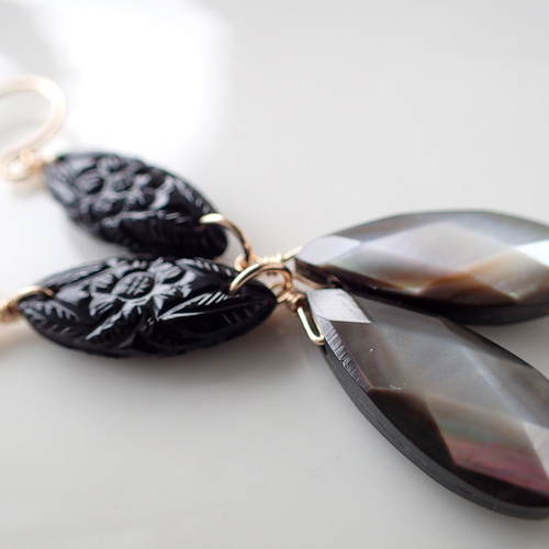 代引き人気 ブラックオニキス Jewelry Node | 1連 カービング