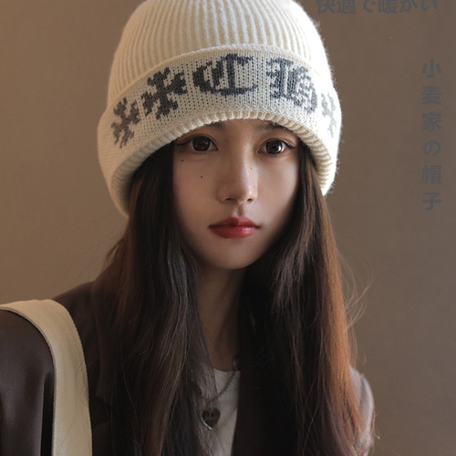 kazukiスタッズ帽レディース2024秋冬新作おしゃれ顔見せ保温カシミヤ