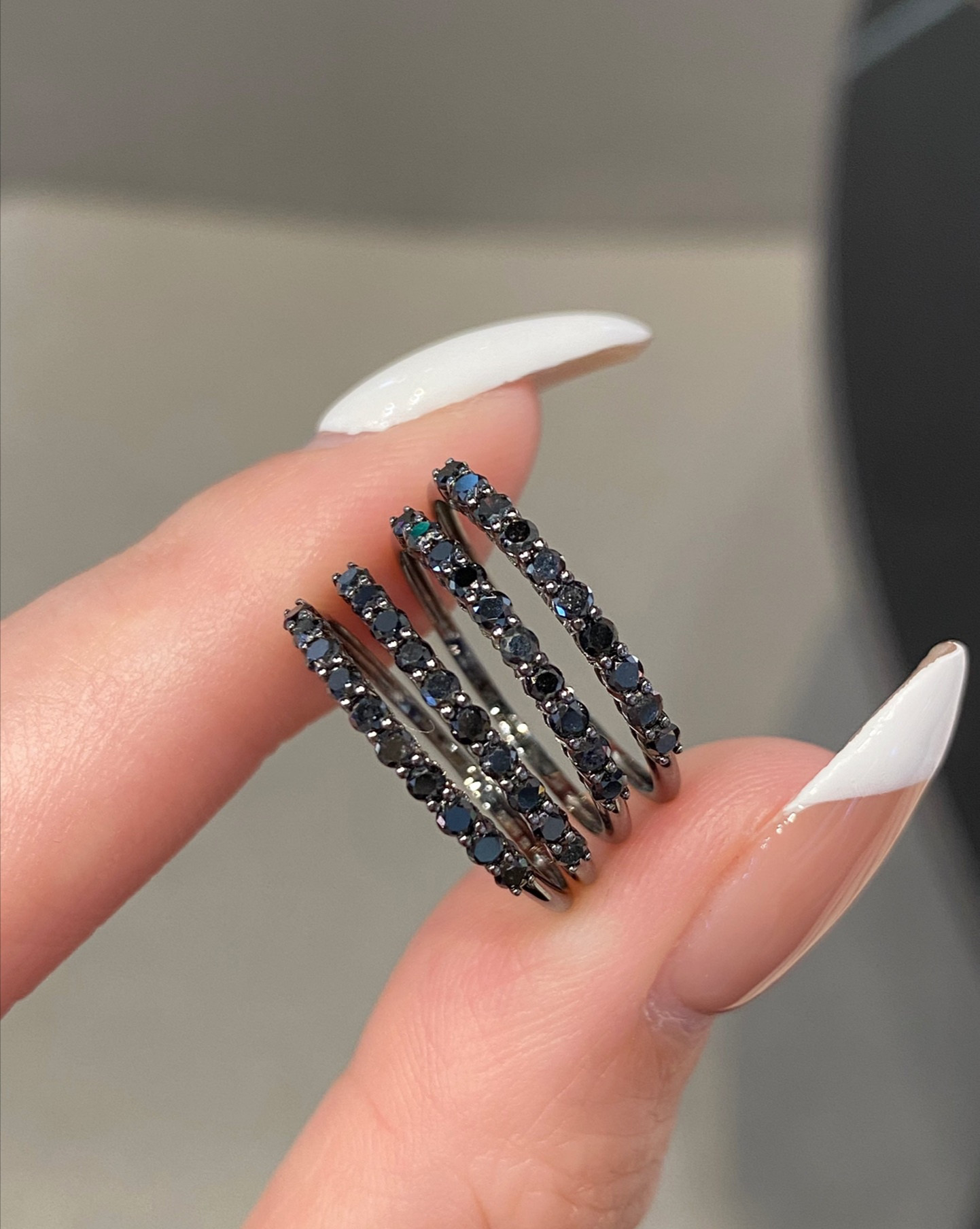 ブラックダイヤハーフエタニティーリング　13号 Lilas