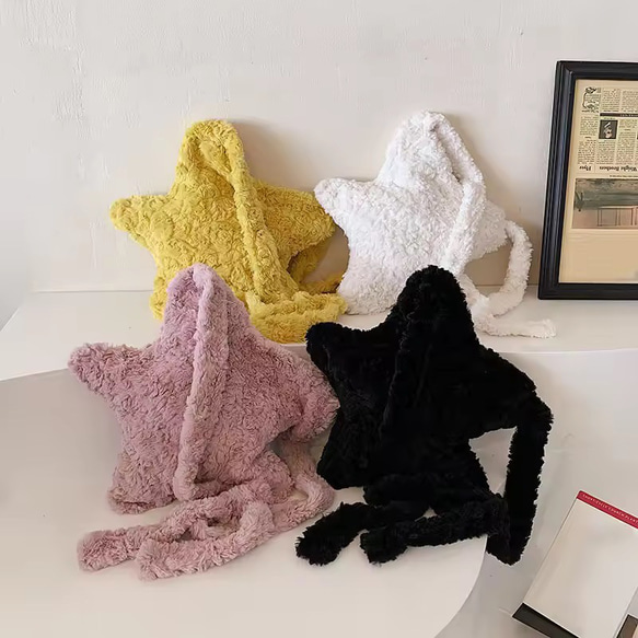 最新お洒落ふわふわお星様ファーバッグ ショルダーバッグ ギフト  