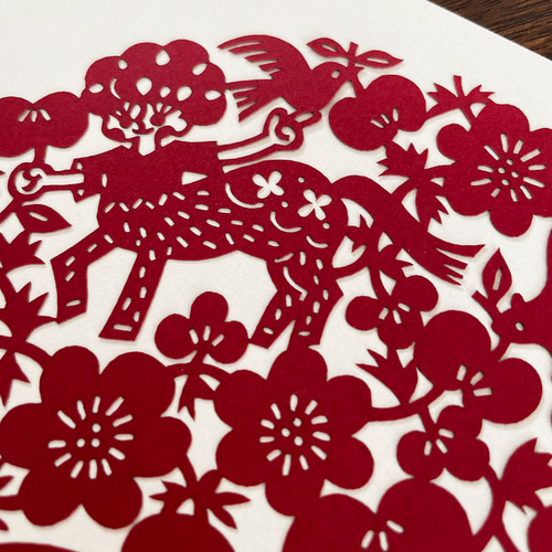 レーザーカット切り紙［蛇（み）］※木製フレーム別売り 切り絵