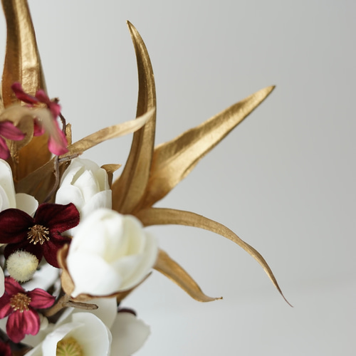 マグノリアの華やぎ和装ブーケ|ウェディングブーケ|造花ブーケ|前撮り