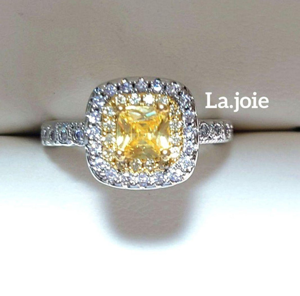 2474 高級 sona ダイヤモンド リング ハート イエロー シルバー 2474 高級 sona ダイヤモンド リング ハート イエロー シルバー