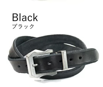 極厚　イタリアンレザーベルト　6ミリ　ブラック