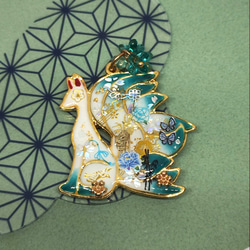 ハンドメイド レジンキーホルダー 花柄 ハート かわいい
