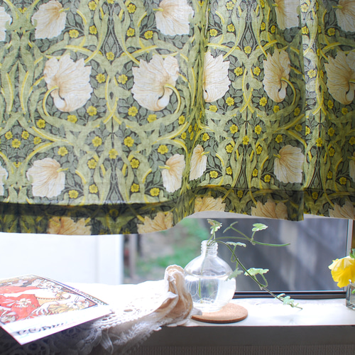 カフェカーテン☆ウィリアムモリス☆コットン☆ハンドメイド
