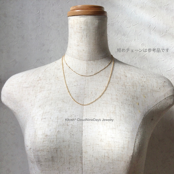 14kgfロング50cmネックレス⚫︎小豆チェーン幅2mm⚫︎ペンダントトップ