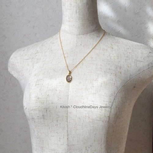 14kgfロング50cmネックレス⚫︎小豆チェーン幅2mm⚫︎ペンダント