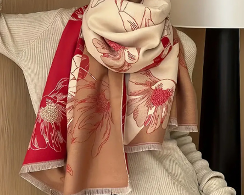 大判ストール マフラー レディース 花柄 秋冬 スカーフ ロング