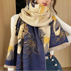 大判ストール マフラー レディース 花柄 秋冬 スカーフ ロング