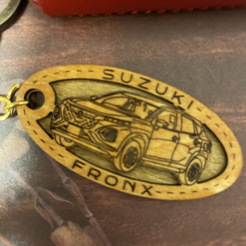 木製キーホルダー FRONX ブロンクス 希望ナンバー刻印 スズキ Suzuki