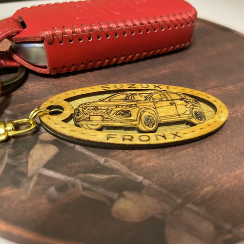 木製キーホルダー FRONX ブロンクス 希望ナンバー刻印 スズキ Suzuki