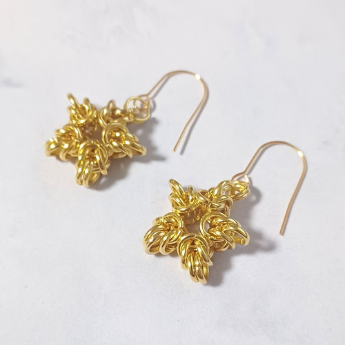星型チェーンメイルピアス ピアス（フック・チェーン） 原始的天体航行