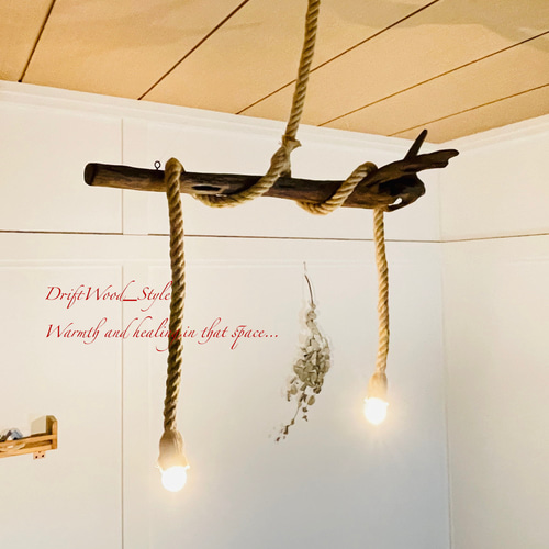 芸術的な造形の天然流木のペンダントライト 天井照明 LED 照明器具 N3