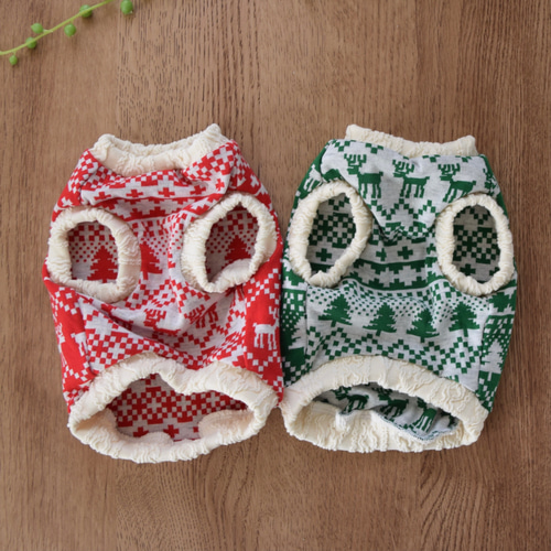 犬服ハンドメイド ジャガードニット細リブタンク 4号 犬服