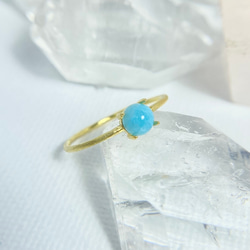 K18天然ファイアーオパールリング☆メキシコ産原石から磨いた1点もの