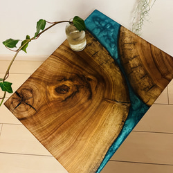 レジンテーブルリバーテーブルソファテーブルサイドテーブルくすのき